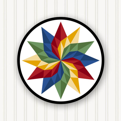 Round Barn Quilt, 6 Sizes, Beautiful Outdoor Wall Art Decor, BQR072-05