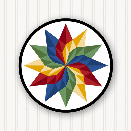 Round Barn Quilt, 6 Sizes, Beautiful Outdoor Wall Art Decor, BQR072-05