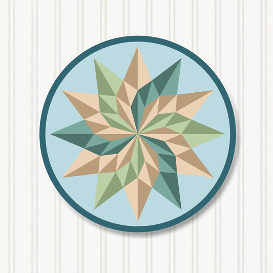 Round Barn Quilt, 6 Sizes, Beautiful Outdoor Wall Art Decor, BQR072-06