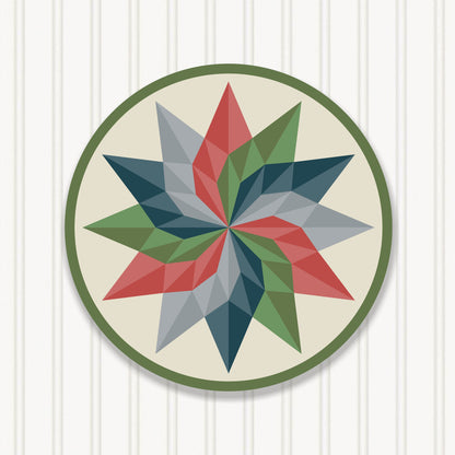 Round Barn Quilt, 6 Sizes, Beautiful Outdoor Wall Art Decor, BQR072-02