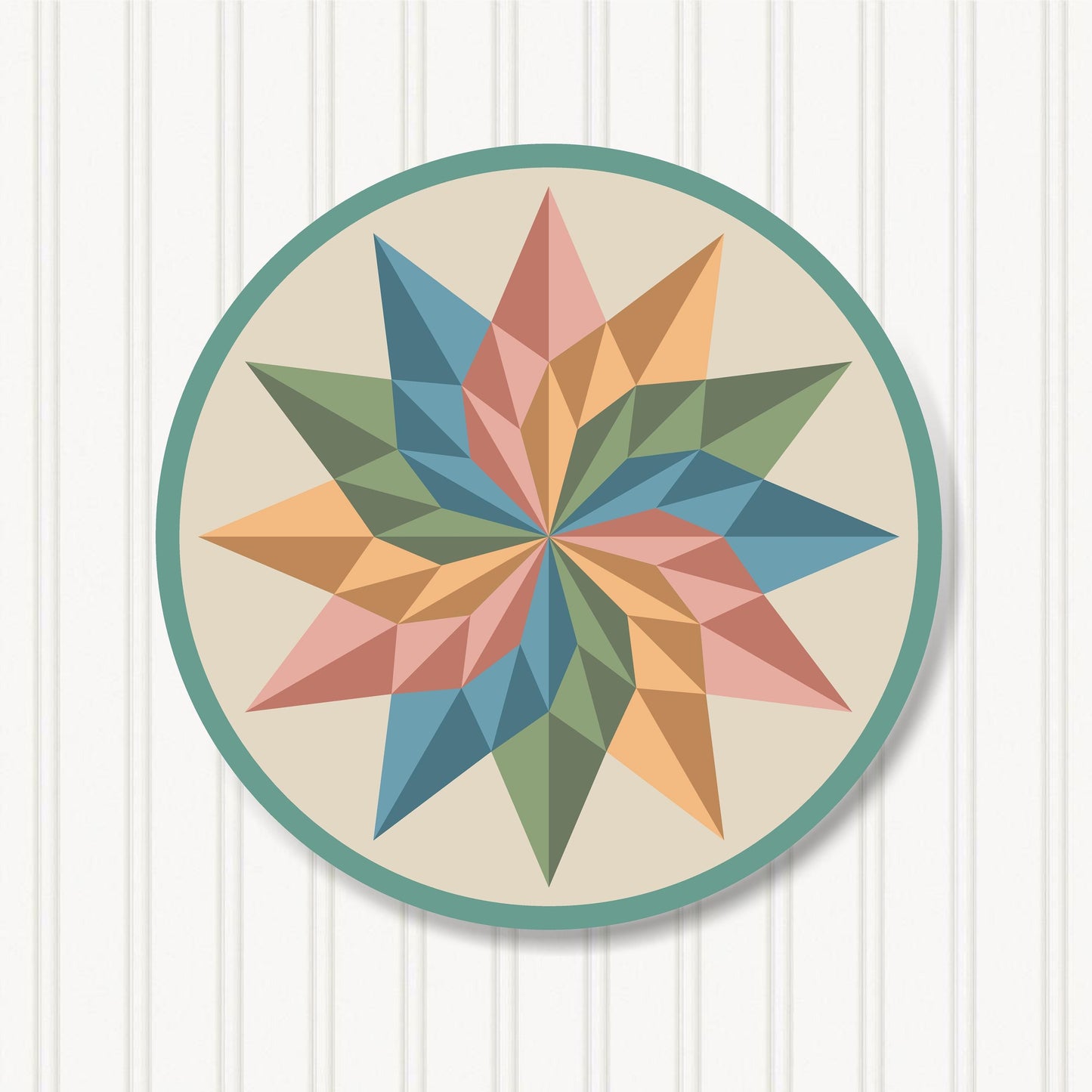 Round Barn Quilt, 6 Sizes, Beautiful Outdoor Wall Art Decor, BQR072-07