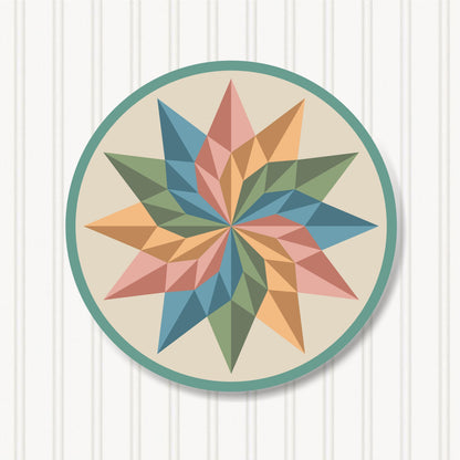 Round Barn Quilt, 6 Sizes, Beautiful Outdoor Wall Art Decor, BQR072-07
