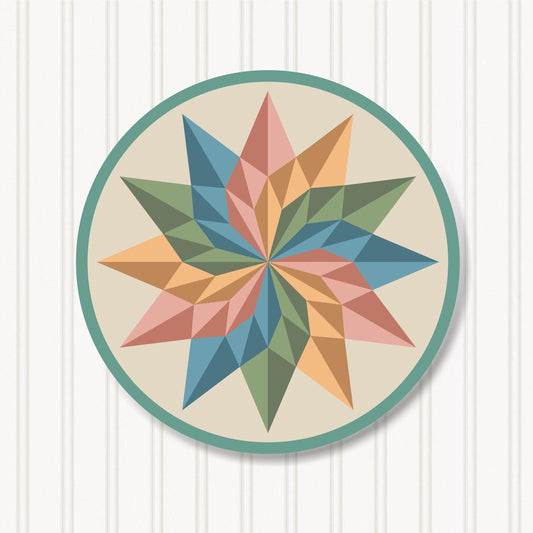 Round Barn Quilt, 6 Sizes, Beautiful Outdoor Wall Art Decor, BQR072-07