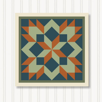 Barn Quilt Wall Art, 8 Sizes, Outdoor & Indoor Square Block, Home Decor Accent, BQ122-16