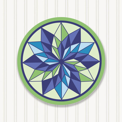 Round Barn Quilt, 6 Sizes, Beautiful Outdoor Wall Art Decor, BQR058