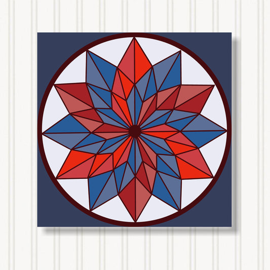 Barn Quilt Wall Art, 8 Sizes, Outdoor & Indoor Square Block, Home Decor Accent, BQ058-06
