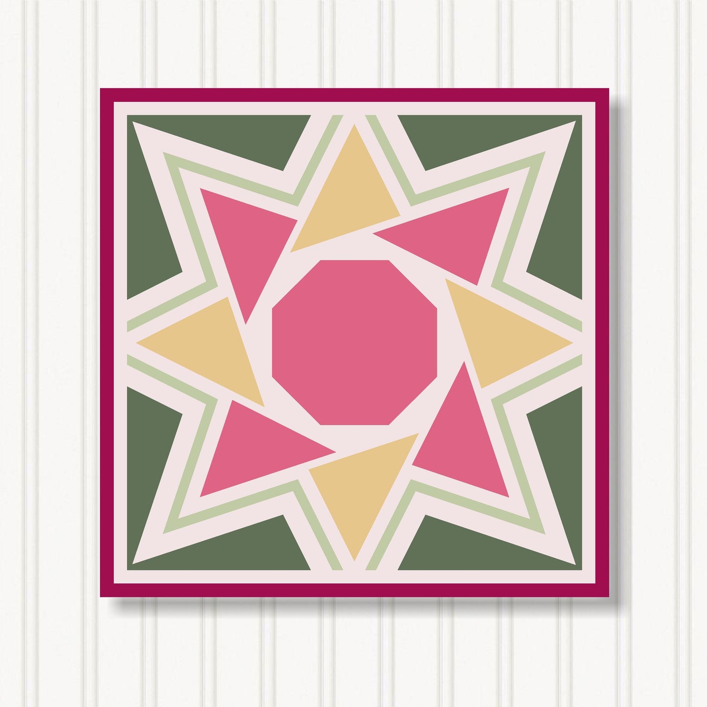 Barn Quilt Wall Art, 8 Sizes, Outdoor & Indoor Square Block, Home Decor Accent, BQ065-12