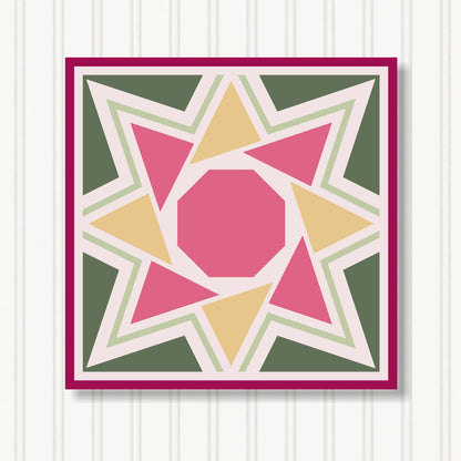 Barn Quilt Wall Art, 8 Sizes, Outdoor & Indoor Square Block, Home Decor Accent, BQ065-12