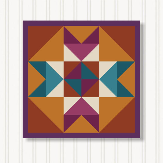 Barn Quilt Wall Art, 8 Sizes, Outdoor & Indoor Square Block, Home Decor Accent, BQ131-12