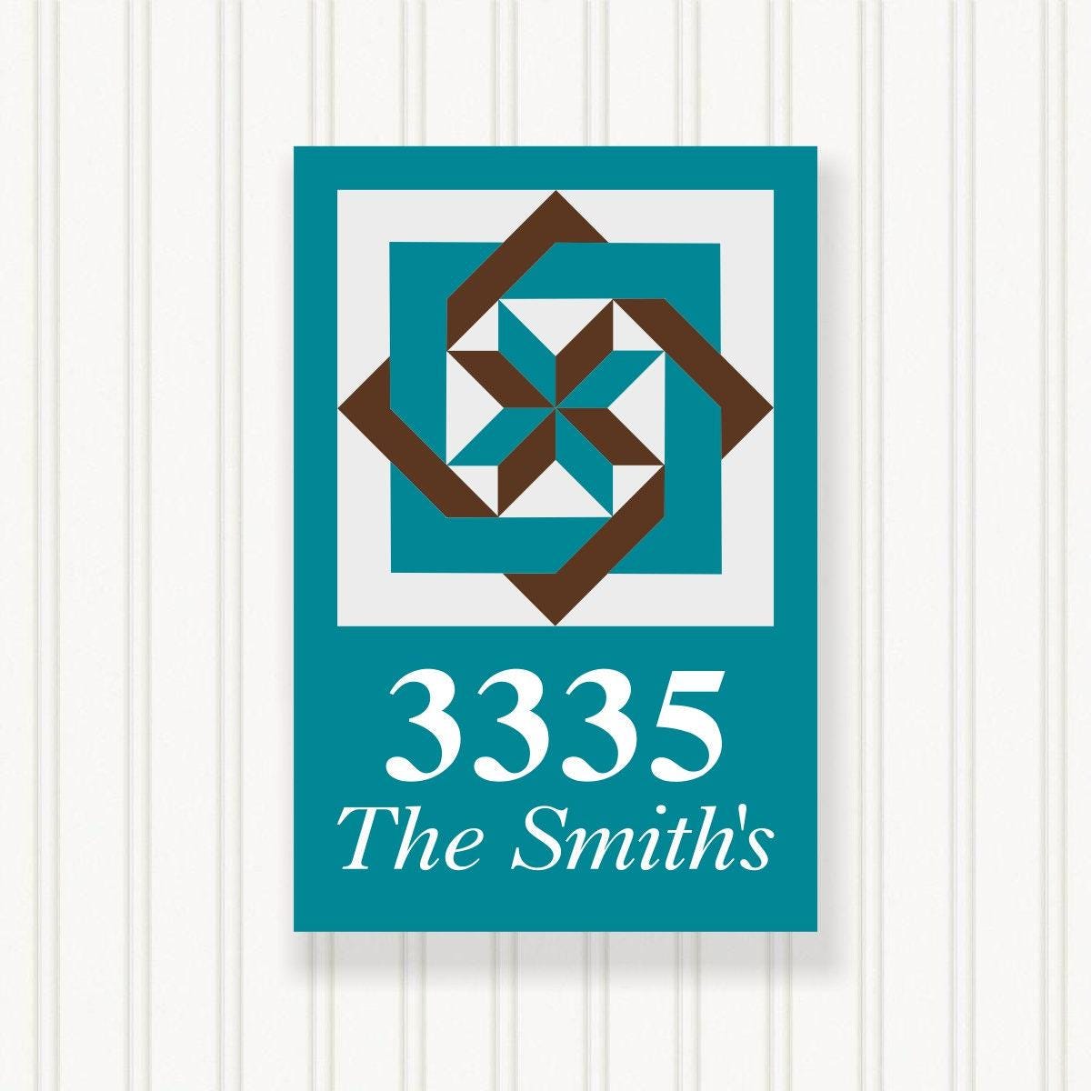 Barn Quilt Address Number / Sign - Premium Quality (No Wood) - Choose any of our patterns - Beautiful and Maintenance-Free