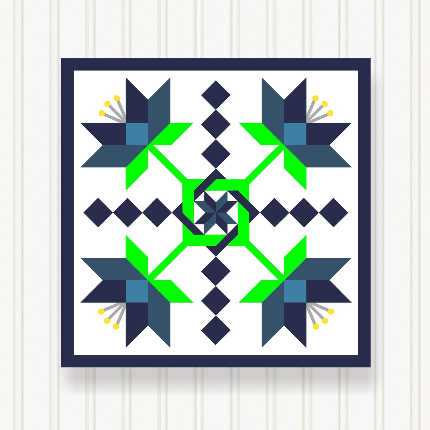 Barn Quilt Wall Art, 8 Sizes, Outdoor & Indoor Square Block, Home Decor Accent, BQ104-06