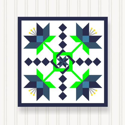 Barn Quilt Wall Art, 8 Sizes, Outdoor & Indoor Square Block, Home Decor Accent, BQ104-06