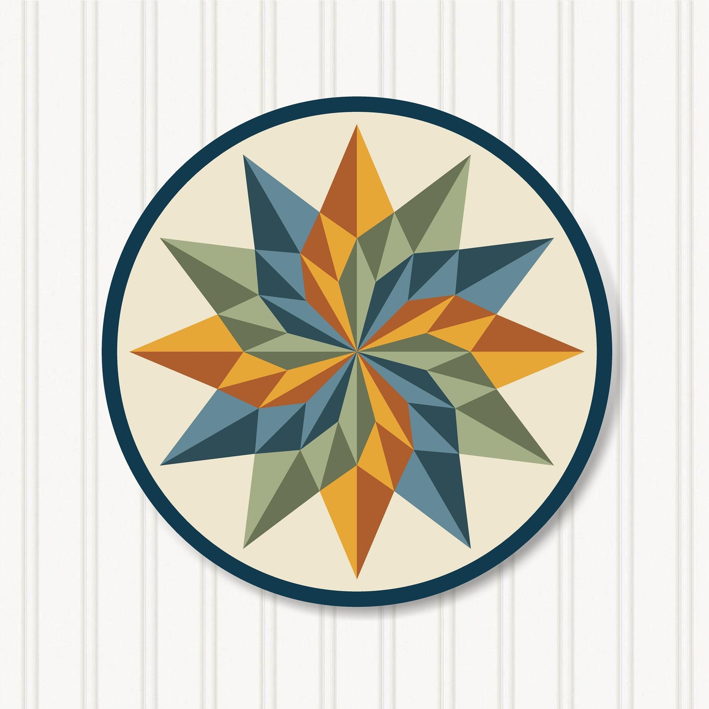 Round Barn Quilt, 6 Sizes, Beautiful Outdoor Wall Art Decor, BQR072-20
