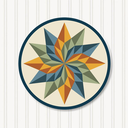 Round Barn Quilt, 6 Sizes, Beautiful Outdoor Wall Art Decor, BQR072-20
