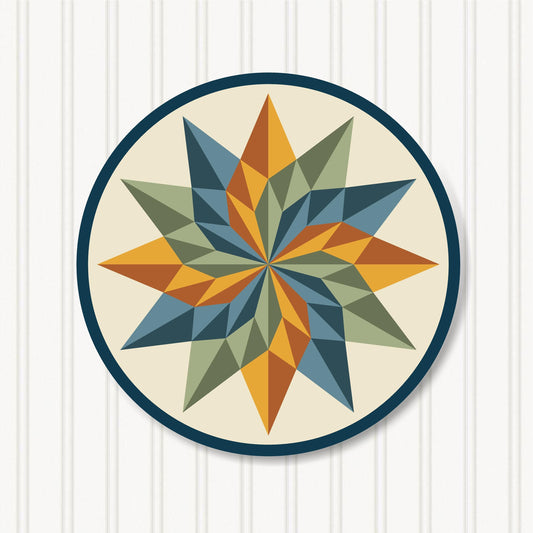Round Barn Quilt, 6 Sizes, Beautiful Outdoor Wall Art Decor, BQR072-20