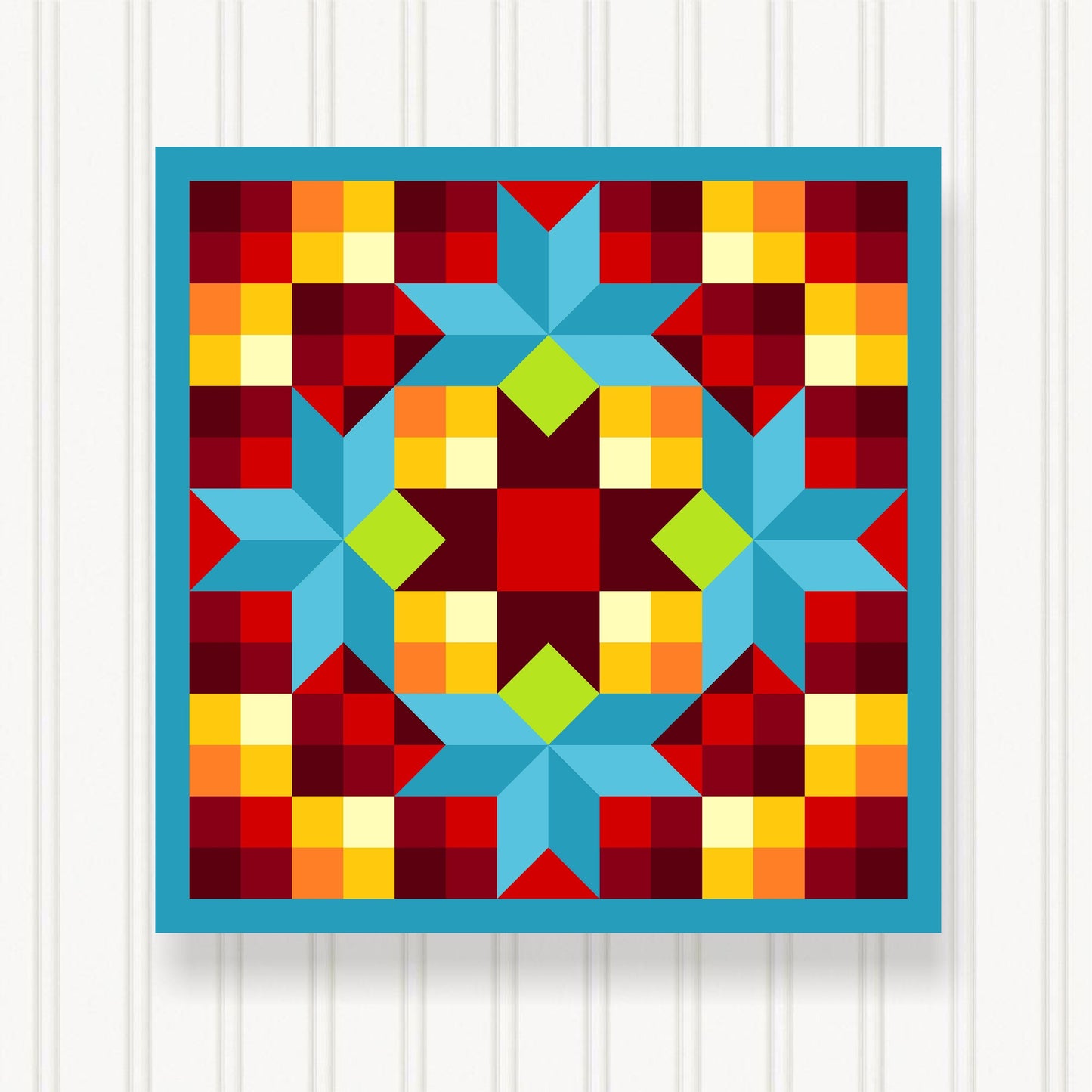 Barn Quilt Wall Art, 8 Sizes, Outdoor & Indoor Square Block, Home Decor Accent, BQ123