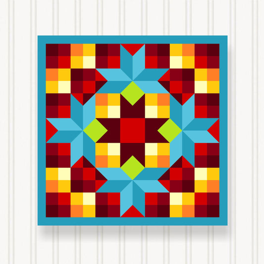 Barn Quilt Wall Art, 8 Sizes, Outdoor & Indoor Square Block, Home Decor Accent, BQ123