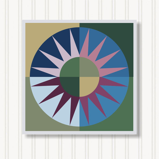 Barn Quilt Wall Art, 8 Sizes, Outdoor & Indoor Square Block, Home Decor Accent, BQ002-07