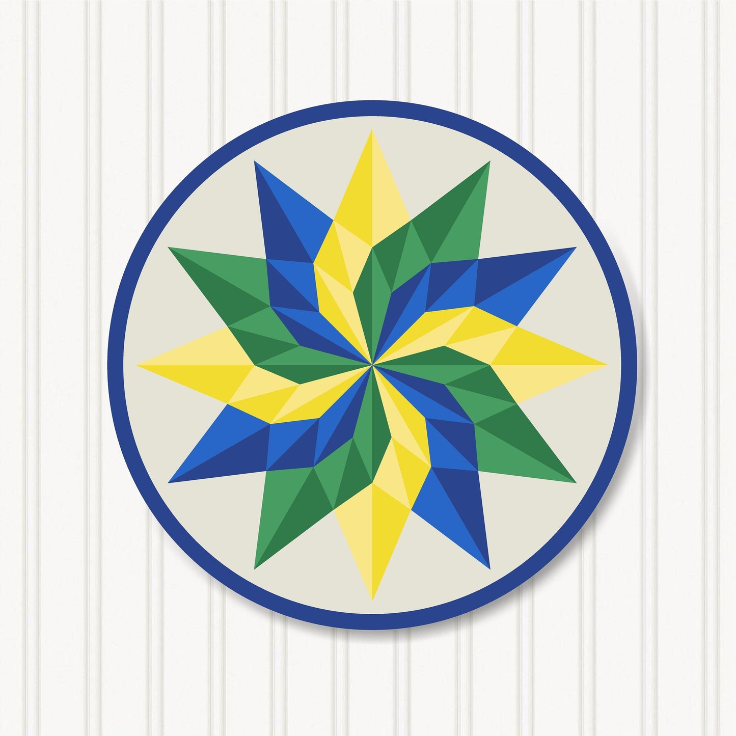 Round Barn Quilt, 6 Sizes, Beautiful Outdoor Wall Art Decor, BQR072-16