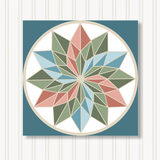 Barn Quilt Wall Art, 8 Sizes, Outdoor & Indoor Square Block, Home Decor Accent, BQ058-08