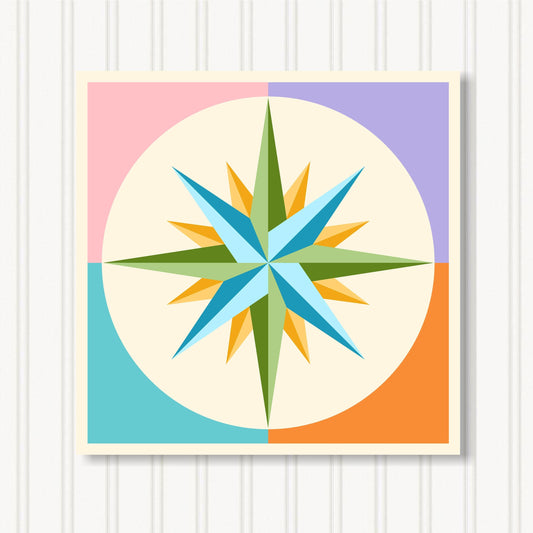 Barn Quilt Wall Art, 8 Sizes, Outdoor & Indoor Square Block, Home Decor Accent, BQ124-07