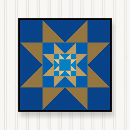 a picture of a blue and brown star