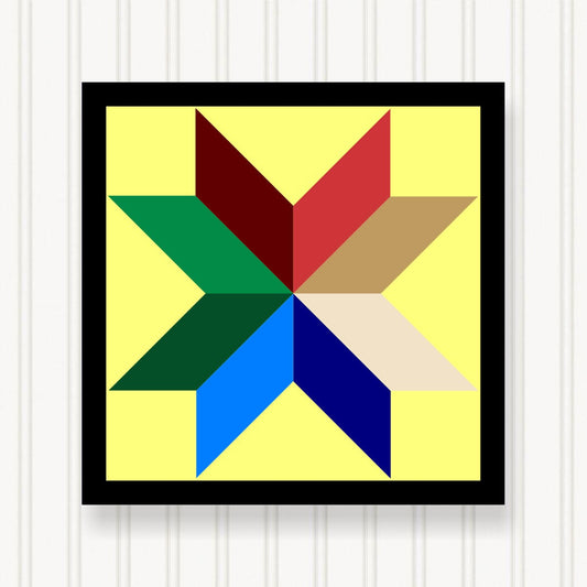 BARN QUILT Block,, 7 Beautiful Sizes, Wall Art Decor, Barn Quilt Sign, Barn Quilt Design BQ007-01