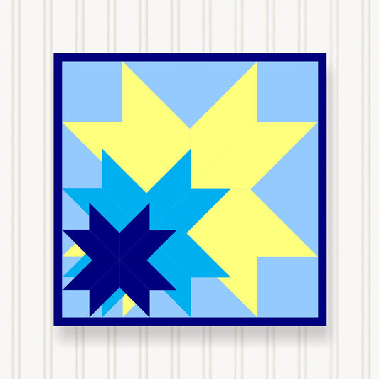BARN QUILT Block,  Beautiful Outdoor or Indoor Square, 7 Sizes, Wall Art Decor, Barn Quilt Sign, Barn Quilt Design BQ009-01