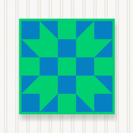 BARN QUILT Block,  Beautiful Outdoor or Indoor Square, 7 Sizes, Wall Art Decor, Barn Quilt Sign, Barn Quilt Design BQ010-03