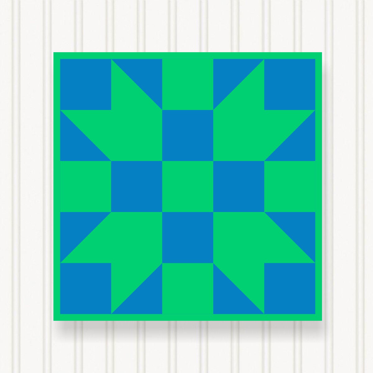 BARN QUILT Block,  Beautiful Outdoor or Indoor Square, 7 Sizes, Wall Art Decor, Barn Quilt Sign, Barn Quilt Design BQ010-03