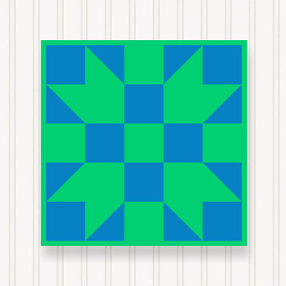 BARN QUILT Block,  Beautiful Outdoor or Indoor Square, 7 Sizes, Wall Art Decor, Barn Quilt Sign, Barn Quilt Design BQ010-03