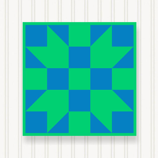 BARN QUILT Block,  Beautiful Outdoor or Indoor Square, 7 Sizes, Wall Art Decor, Barn Quilt Sign, Barn Quilt Design BQ010-03