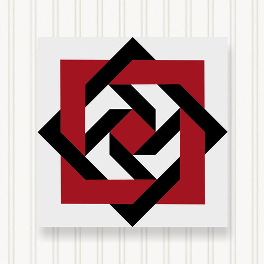 BARN QUILT Block,  Beautiful Outdoor or Indoor Square, 7 Sizes, Wall Art Decor, Barn Quilt Sign, Barn Quilt Design BQ005-01