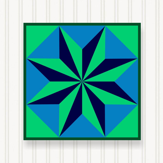 BARN QUILT Block,  Beautiful Outdoor or Indoor Square, 7 Sizes, Wall Art Decor, Barn Quilt Sign, Barn Quilt Design BQ004-04