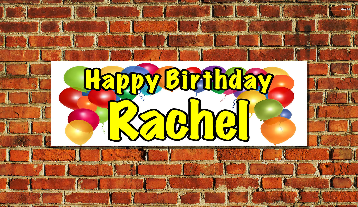 Birthday Banner, Balloons, 4 Sizes, Custom Personalized Vinyl Indoor/Outdoor Party Decoration, BB102