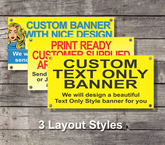 CUSTOM VINYL BANNER | full color printed | Outdoor | Exterior | Sign | Poster | Small Business | Trade Craft Show | 18/24/36/48/60 Inch tall