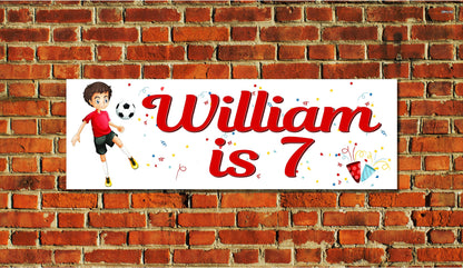 Birthday Banner, Boy Soccer, Futbol, Soccer Ball, 4 Sizes, Custom Personalized Vinyl Indoor/Outdoor Party Decoration, BB110