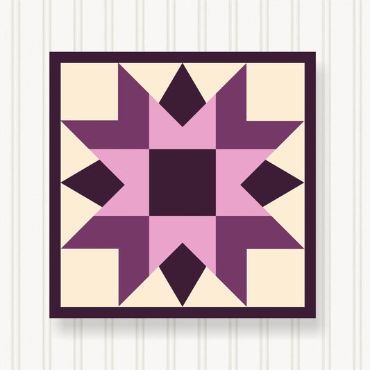 BARN QUILT Block,, 7 Beautiful Sizes, Wall Art Decor, Barn Quilt Sign, Barn Quilt Design BQ036-02
