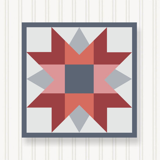 BARN QUILT Block,  Beautiful Outdoor or Indoor Square, 7 Sizes, Wall Art Decor, Barn Quilt Sign, Barn Quilt Design BQ036-04