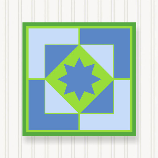 BARN QUILT Block,  Beautiful Outdoor or Indoor Square, 7 Sizes, Wall Art Decor, Barn Quilt Sign, Barn Quilt Design BQ066-03