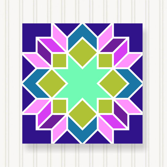 BARN QUILT Block,, 7 Beautiful Sizes, Wall Art Decor, Barn Quilt Sign, Barn Quilt Design BQ057