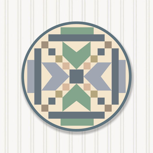 Round Barn Quilt, 7 Beautiful Sizes, Wall Art Decor, Barn Quilt Sign, Barn Quilt Design BQR006-07