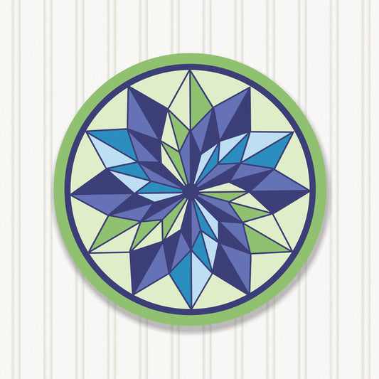 Round Barn Quilt, 7 Beautiful Sizes, Wall Art Decor, Barn Quilt Sign, Barn Quilt Design BQR058