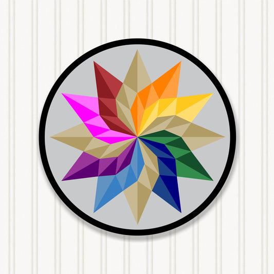 Round Barn Quilt, 7 Beautiful Sizes, Wall Art Decor, Barn Quilt Sign, Barn Quilt Design BQR072-03