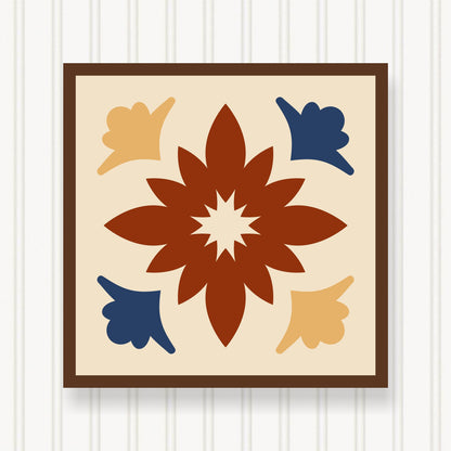 BARN QUILT Block,, 7 Beautiful Sizes, Wall Art Decor, Barn Quilt Sign, Barn Quilt Design BQ031