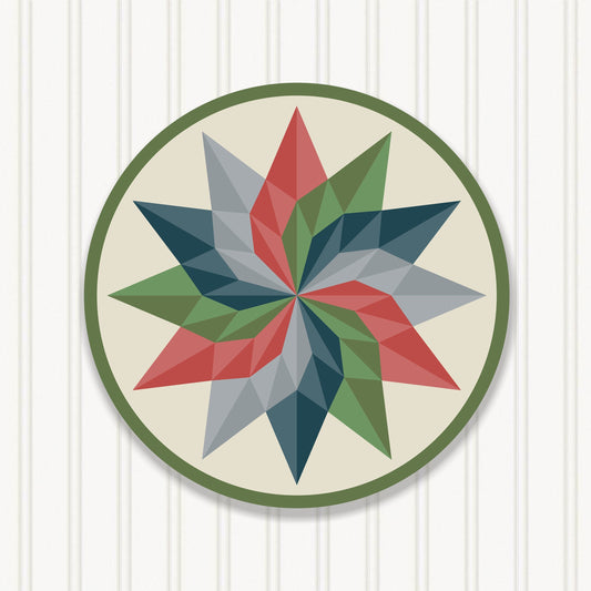 Round Barn Quilt, 7 Beautiful Sizes, Wall Art Decor, Barn Quilt Sign, Barn Quilt Design BQR072-02