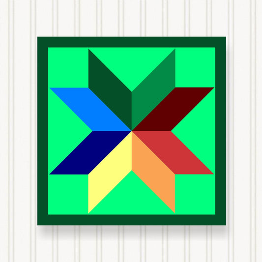 BARN QUILT Block,  Beautiful Outdoor or Indoor Square, 7 Sizes, Wall Art Decor, Barn Quilt Sign, Barn Quilt Design BQ007-03