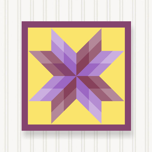 BARN QUILT Block,  Beautiful Outdoor or Indoor Square, 7 Sizes, Wall Art Decor, Barn Quilt Sign, Barn Quilt Design BQ087-04