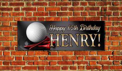 Birthday Banner, Golf Golfer, 4 Sizes, Custom Personalized Vinyl Indoor/Outdoor Party Decoration, BB146