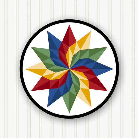 Round BARN QUILT, 7 Beautiful Sizes, Wall Art Decor, Barn Quilt Sign, Barn Quilt Design BQR072-05